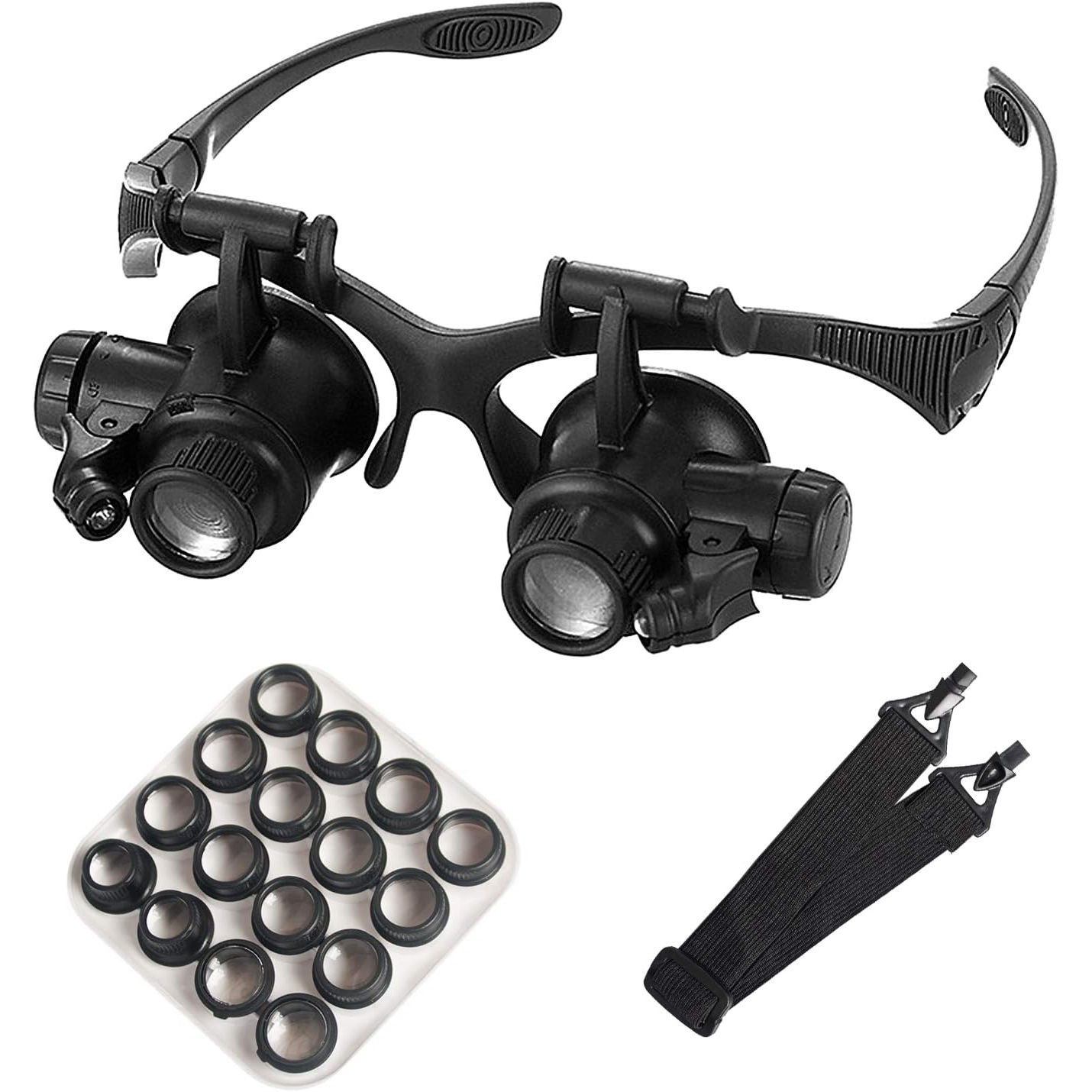 Electronics Repair Glasses - Cabeça montada lupa com luz led
