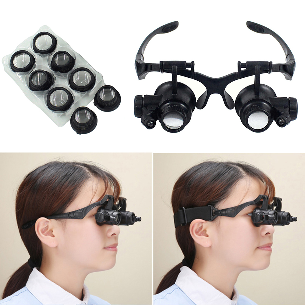 Óculos de Aumento LED 10X/15X/ - Electronics Repair Glasses avaliação e preço