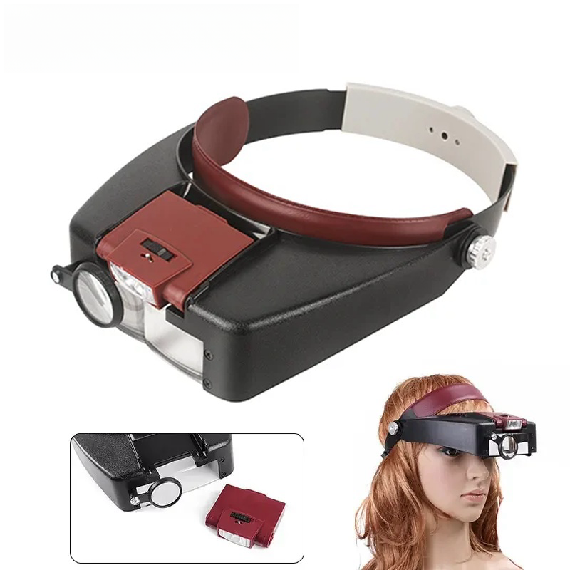 10x lupa óculos de cabeça led  - Electronics Repair Glasses avaliação e preço