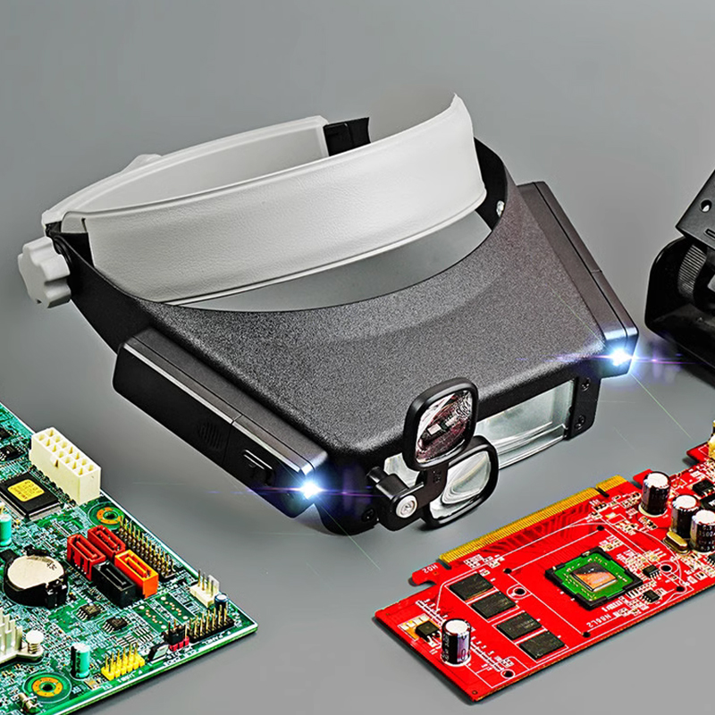 Nova bandana lupa luzes led lu - Electronics Repair Glasses avaliação e preço