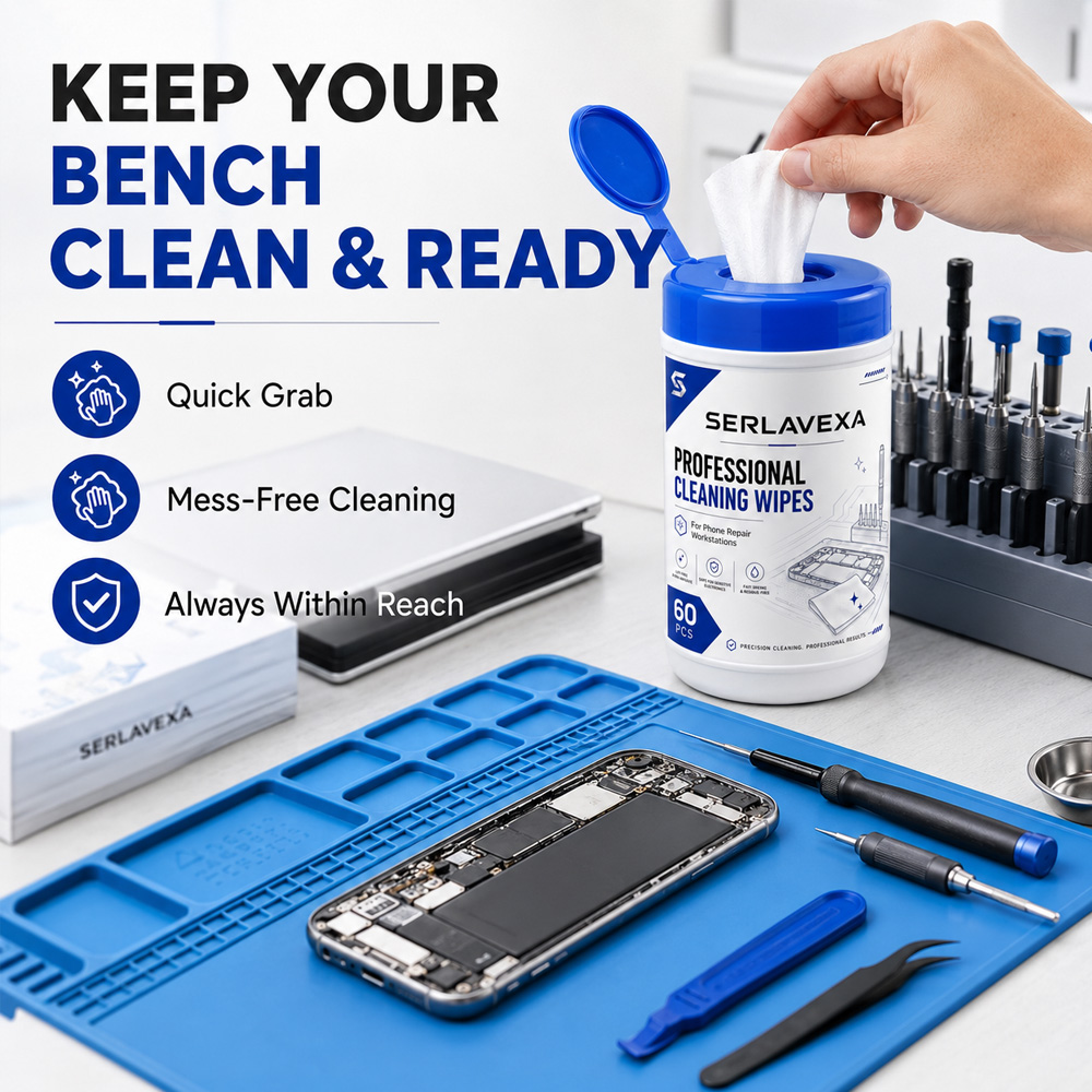 60 Lenços de Limpeza para Elet - Electronics Repair Bench avaliação e preço