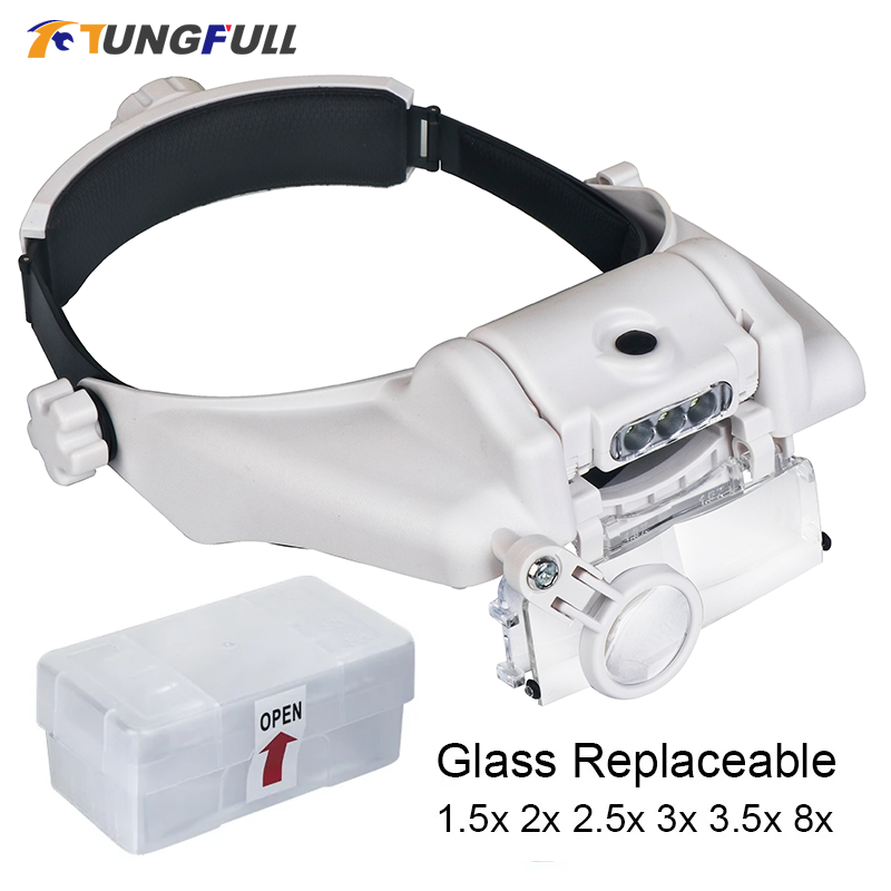Led bandana lupa profissional  - Electronics Repair Glasses avaliação e preço